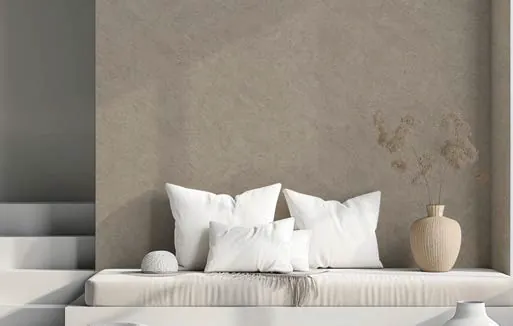 Living con muro de piedra