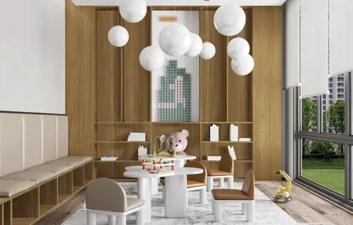 Restaurante con revestimiento de madera